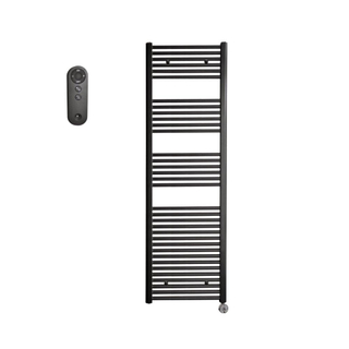 Sanicare HVS Radiateur électrique - 172x60cm - 1127W - avec télécommande - thermostat - chrome - en bas à droite - noir mat