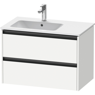 Duravit ketho meuble sous 2 lavabos avec 2 tiroirs pour lavabo à gauche 81x48x54.9cm avec poignées blanc anthracite mat
