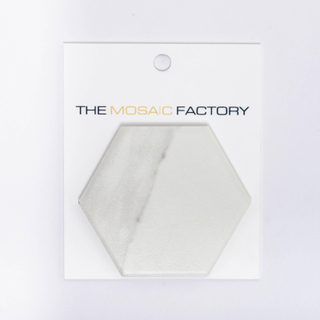 SAMPLE The Mosaic Factory Barcelona Carrelage mosaïque - 9.5x11x0.65cm - pour mur en pour intérieur et extérieur hexagon porcelaine Carrara blanc mat