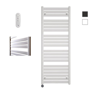 Sanicare HVS - Moda Radiateur électrique - 160x60cm - 1159W - avec télécommande - thermostat - noir - en bas à gauche - blanc mat