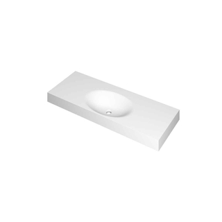 INK Smooth lavabo 120x45x9cm 1 évier 0 trous de robinetterie polystone blanc mat