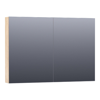 BRAUER Impress spiegelkast - 100x70x15cm - zonder verlichting - 2 dubbelzijdige spiegeldeuren - Forest Wheat