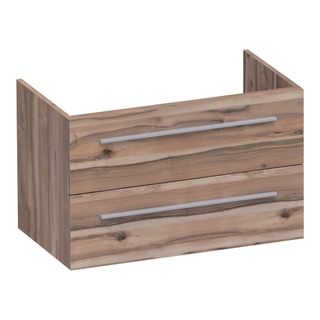 Saniclass EX Meuble sous vasque 80x45.5x50cm 2 tiroirs 1 espace siphon poignée standard MFC Almond