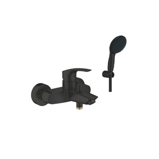 GROHE Eurosmart Badkraanset - eengreeps - opbouw - ronde handdoucheset - matte black