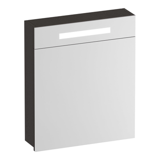 BRAUER Promise spiegelkast - 60x70x15cm -- met verlichting 1 linksdraaiende spiegeldeur Timber Anthracite