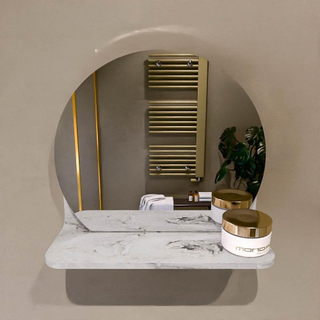 Mondiaz SPOT Miroir de salle de bain - rond 30cm - plan de couverture - couleur Glace