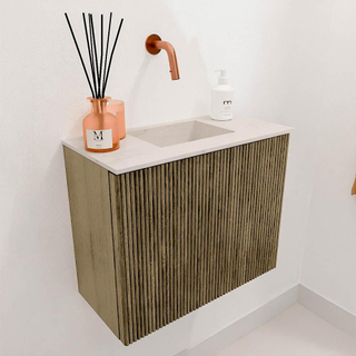 Mondiaz JOYA-DLUX 50cm meuble de toilette - couleur Dusk - Vasque FAYE position Milieu Sans trou de robinet couleur Meli.