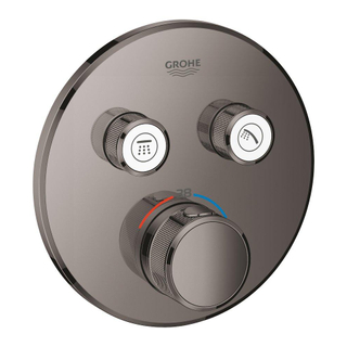 GROHE Grohtherm Smartcontrol Partie de finition robinet thermostatique avec inverseur 2 voies rond Hard graphite brillant (anthracite)