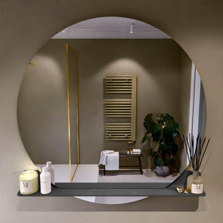 Miroir de salle de bain Mondiaz SPOT - rond 120cm - plan de miroir - couleur Gris Foncé