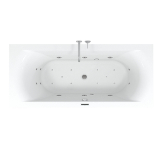Riho Easypool 3.1 Lima whirlpoolbad rechts 180x80cm hydro 6+4+2 aero 10 colour speaker touch bediening inclusief poten en afvoer wit OUTLETSTORE