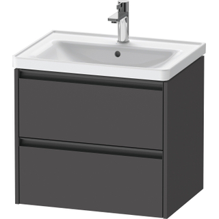 Duravit ketho 2 meuble sous lavabo avec 2 tiroirs 63.4x45.5x54.9cm avec poignées anthracite graphite mat
