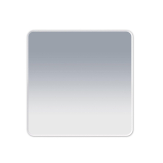 FugaFlow Eccelente Arredo Square Miroir carré 80cm arrondi cadre Blanc mat