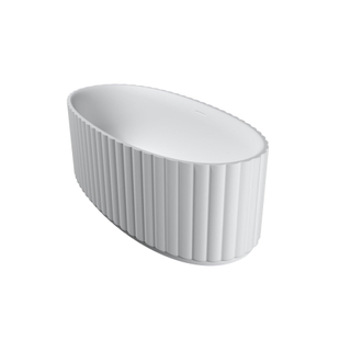 Riho Catching Waves Vrijstaand Bad - 174x82cm - solid surface - mat wit