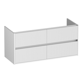 BRAUER Adore Wavy wastafelonderkast 120 4 softclose lades - greeploos - 2 sifon uitsparingen - mat wit