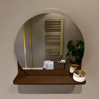 Mondiaz SPOT Miroir de salle de bain - rond 40cm - plan de miroir - couleur Rouille