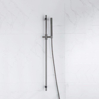 FugaFlow Eccelente Ensemble barre de glissement avec douchette à main, flexible de douche métallique Gunmetal brossé PVD (anthracite)
