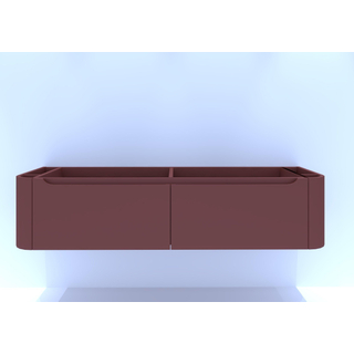 HR badmeubelen Juice Meuble sous vasque - 180x45x40cm - coins arrondis - 2 tiroirs - terra mat