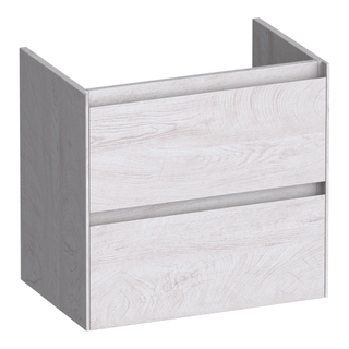 BRAUER Inspire meuble sous lavabo peu profond 60 2 tiroirs softclose - sans poignée - 1 découpe pour le siphon - Forest Seashell