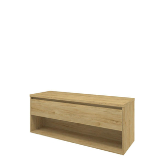 Proline top ensemble de meubles bas 140x46x55.2cm meuble avec étagère chêne idéal et plaque de recouvrement chêne idéal