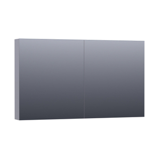 Saniclass Dual Armoire de toilette 119x70x15cm éclairage intégré rectangulaire 2 portes pivotantes MDF Gris mat