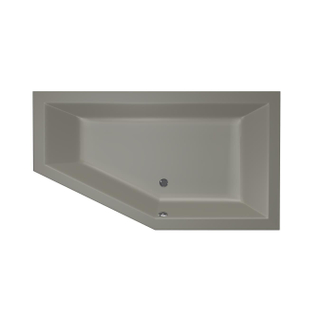 Xenz Society 160 ligbad - 160x90cm - met overloop - zonder afvoer - Hoekopstelling rechts - Acryl - Cement mat