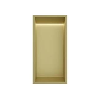 Hotbath &MORE Boîte encastrable ou niche encastrée 30x15x10cm avec LED IP44 Laiton brossé PVD