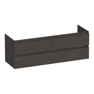 BRAUER Joy wastafelonderkast 140 4 softclose lades - greeploos - 2 sifon uitsparingen - Timber Anthracite