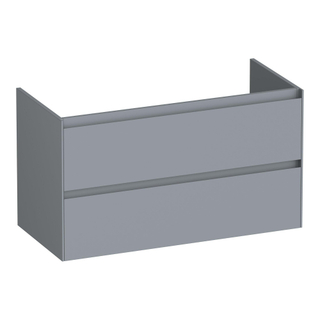 BRAUER Inspire wastafelonderkast 100 2 softclose lades - greeploos - 1 sifon uitsparing - mat grijs