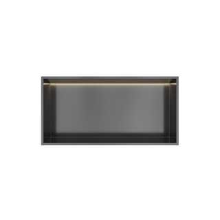 Hotbath &MORE Boîte encastrée ou niche encastrée 30x60x10cm avec LED IP44 PVD gunmetal brossé