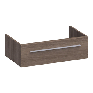 Saniclass Sharp Wastafelonderkast - 80x46x25cm - 1 softclose lade - zonder greep - 1 sifonuitsparing - MFC - legno viola