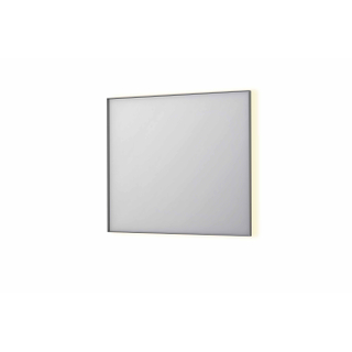 INK SP32 spiegel - 90x4x80cm rechthoek in stalen kader incl indir LED - verwarming - color changing - dimbaar en schakelaar - geborsteld RVS