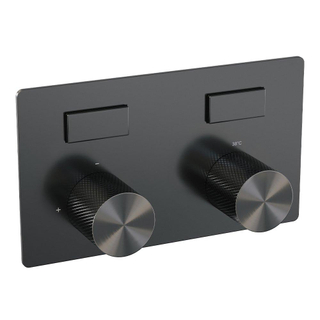 Brauer Gunmetal Carving boutons-poussoirs de thermostat encastré 2 fonctions in/removal gunmetal Brushed pvd