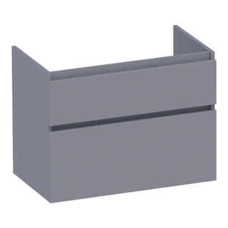 BRAUER Delight meuble sous lavabo - 80x46x60cm - 2 tiroirs softclose - sans poignée - 1 découpe pour le siphon - gris mat