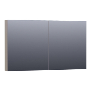 Saniclass Plain Spiegelkast - 120x70x15cm - 2 links/rechtsdraaiende spiegeldeuren - MDF - mat taupe
