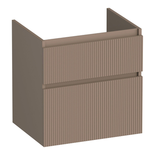 BRAUER Delight Wavy wastafelonderkast 60 2 softclose lades - greeploos - 1 sifon uitsparing - mat mokka