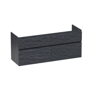 BRAUER Delight meuble sous lavabo - 140x46x60cm - 4 tiroirs à fermeture douce - sans poignée - 2 découpes pour siphon - Damas