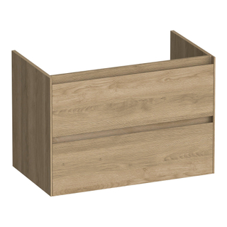 BRAUER Inspire wastafelonderkast 80 2 softclose lades - greeploos - 1 sifon uitsparing - Sunlit