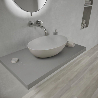 Ideavit Solidthin lavabo 50x50x14.5cm solid surface ovale gris mat