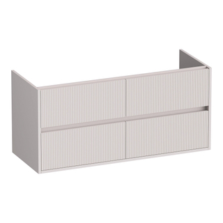 BRAUER Adore Wavy wastafelonderkast 120 4 softclose lades - greeploos - 2 sifon uitsparingen - mat zand