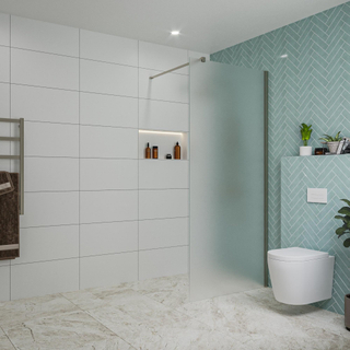 FugaFlow Eccelente Vetro Douche à l'italienne - 90x200cm - verre satiné - Gunmetal brossé