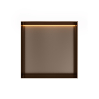 Hotbath &MORE Boîte encastrée ou niche encastrée 30x30x10cm sans cadre + LED Tuscan bronze