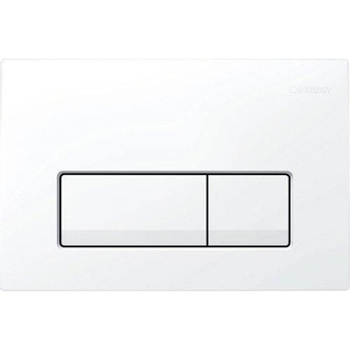 Plaque de commande Geberit Delta50 - chasse d'eau à 2 boutons - boutons rectangulaires - blanc alpin