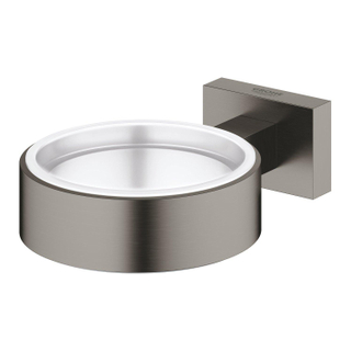 GROHE Essentials Cube Bekerhouder - 7.2x10.7x2.8cm - zonder glas - brushed hard graphite