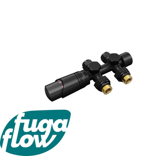 FugaFlow Eccelente Acces Kit de raccordement radiateur universel droit et angle droit noir mat