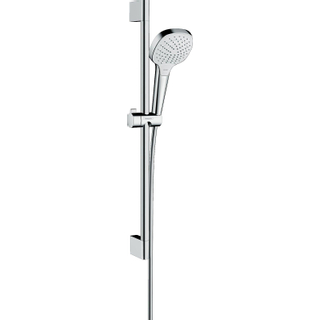 Hansgrohe Croma Select E Vario ensemble barre de douche avec douchette à main Croma Select E Vario EcoSmart 65cm avec flexible Isiflex`B 160cm blanc/chrome