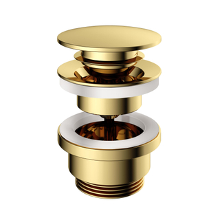 Hotbath Mate clickplug met schroef rond messing gepolijst