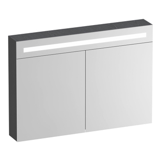 BRAUER Promise Deluxe spiegelkast - 100x70x15cm - met verlichting - 2 dubbelzijdige spiegeldeuren - Timber Grey