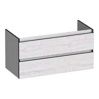 BRAUER Joy Edge meuble sous lavabo 100 2 tiroirs softclose - sans poignée - 1 découpe pour le siphon - Forest Seashell