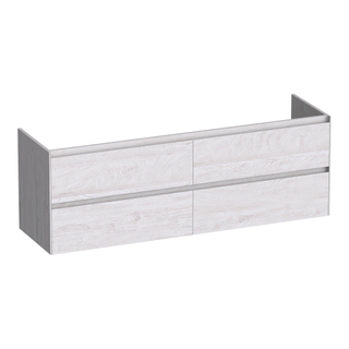 BRAUER Inspire meuble sous lavabo 160 4 tiroirs softclose - sans poignée - 2 découpes pour siphon - Forest Seashell