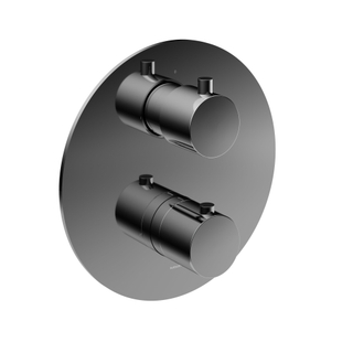 Hotbath Cobber afbouwdeel inbouwthermostaat met 2 functies stop-omstel zwart chroom